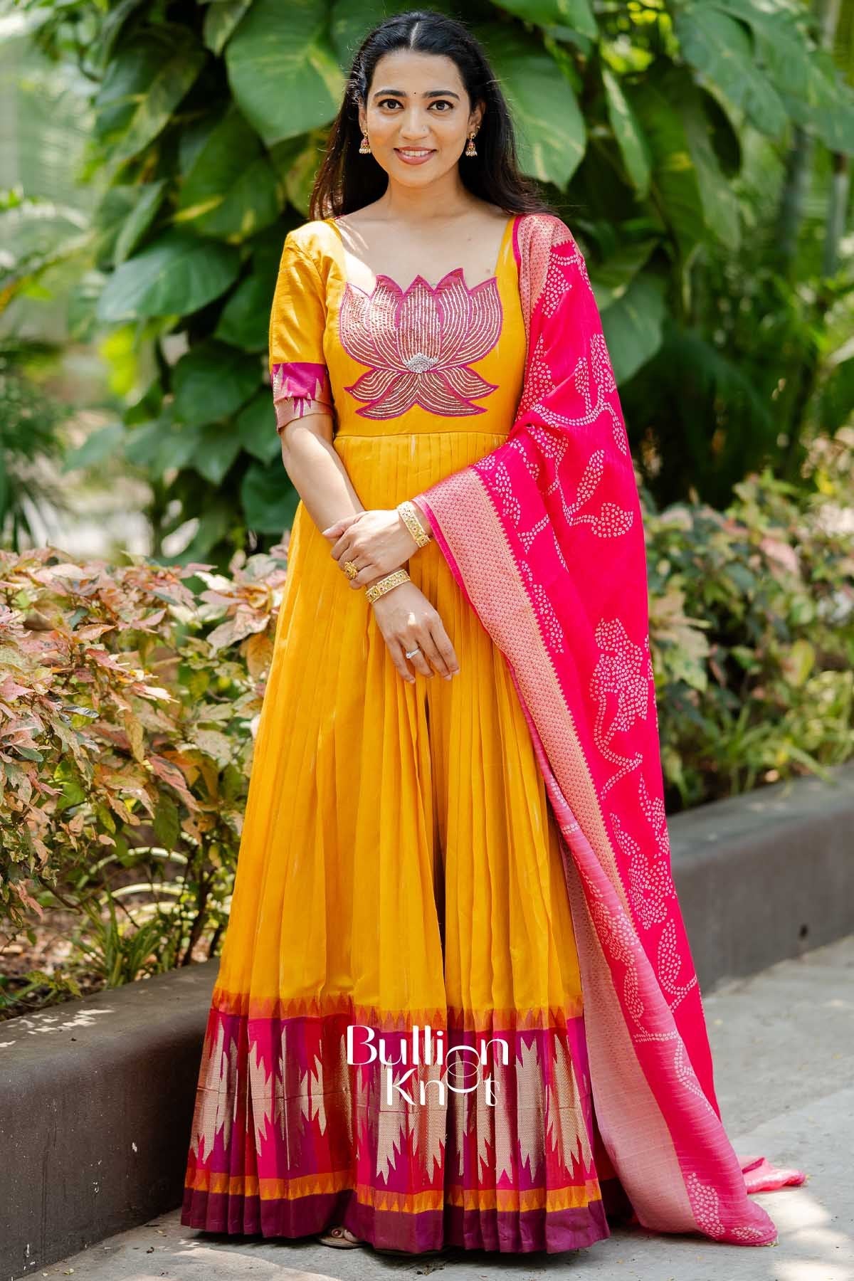 Vishwa | Soft Silk pattu Anarkali Suit Set