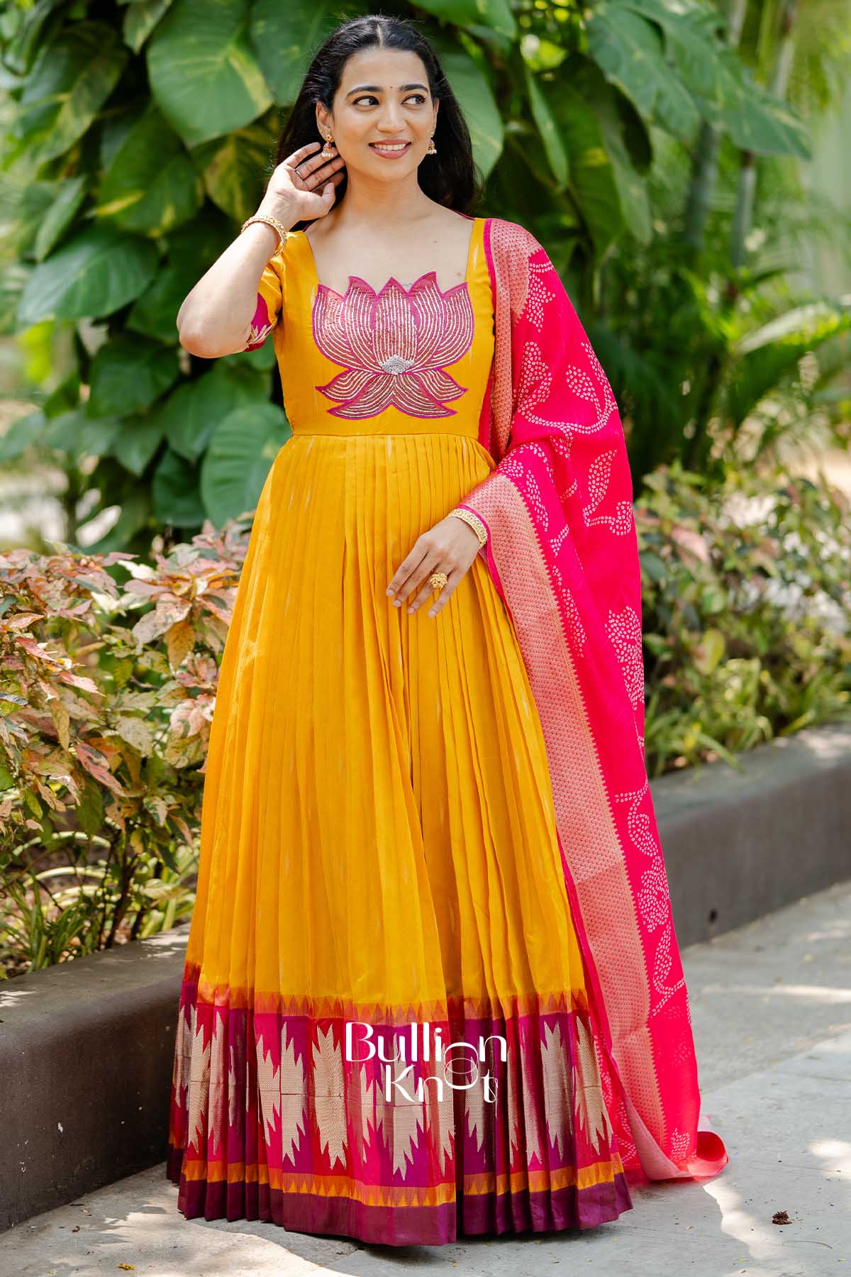 Vishwa | Soft Silk pattu Anarkali Suit Set