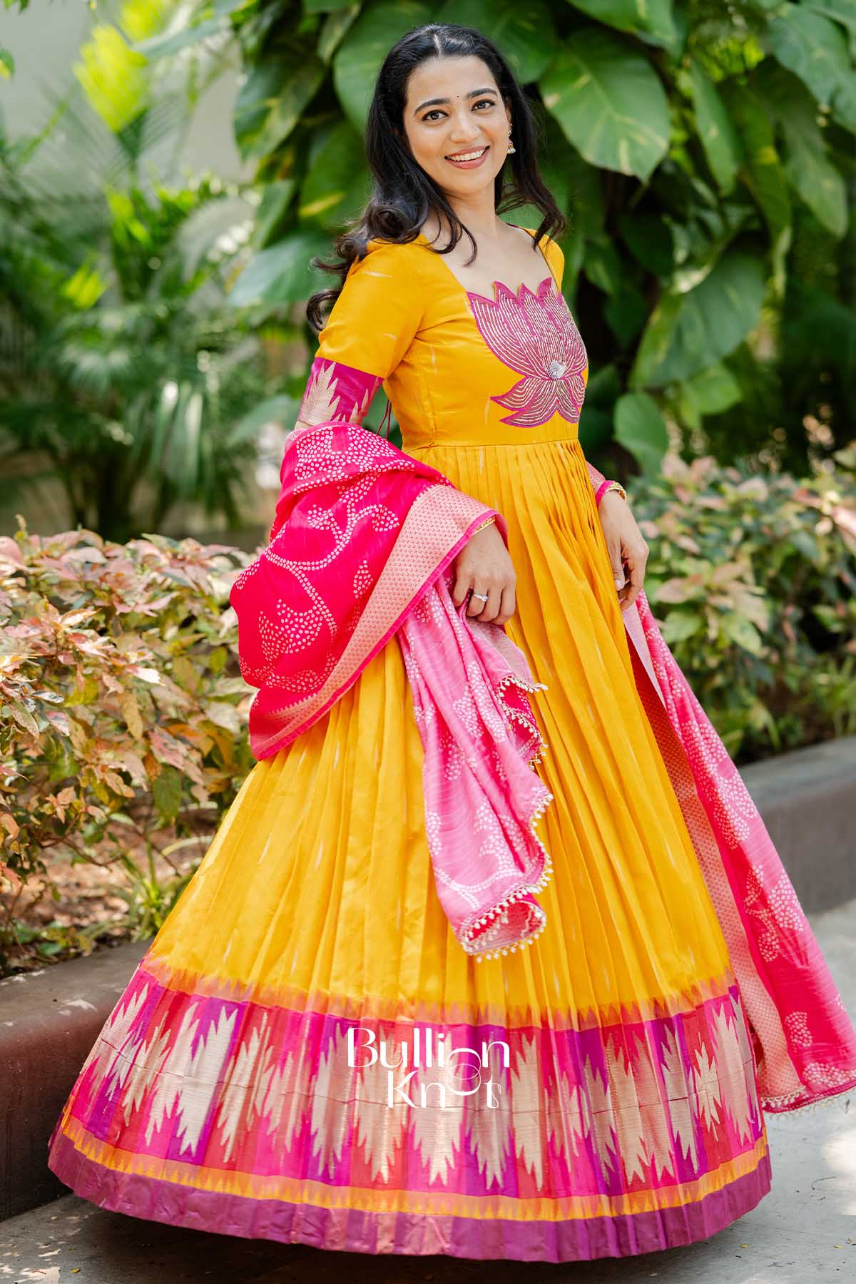 Vishwa | Soft Silk pattu Anarkali Suit Set
