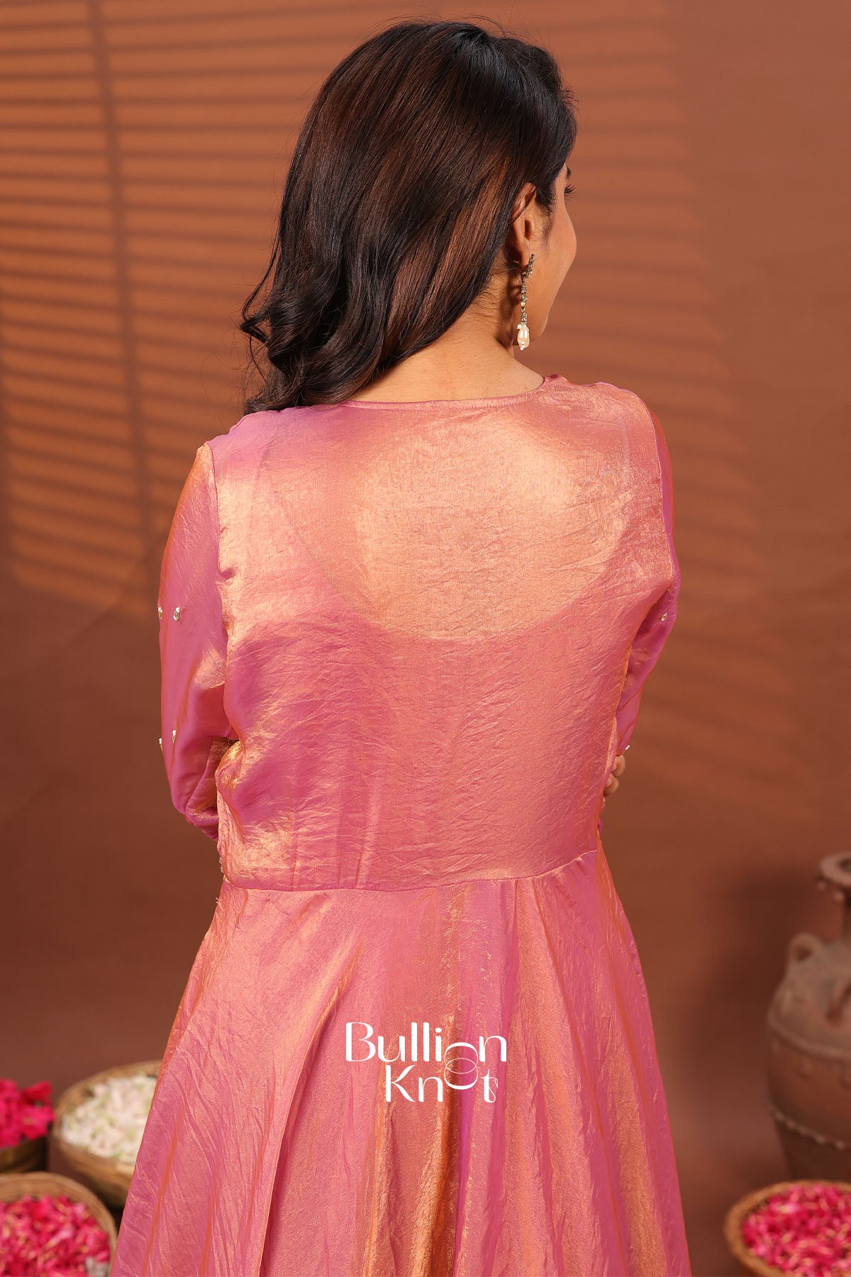 Erica Purple Glowsy Silk Indowestern Dress