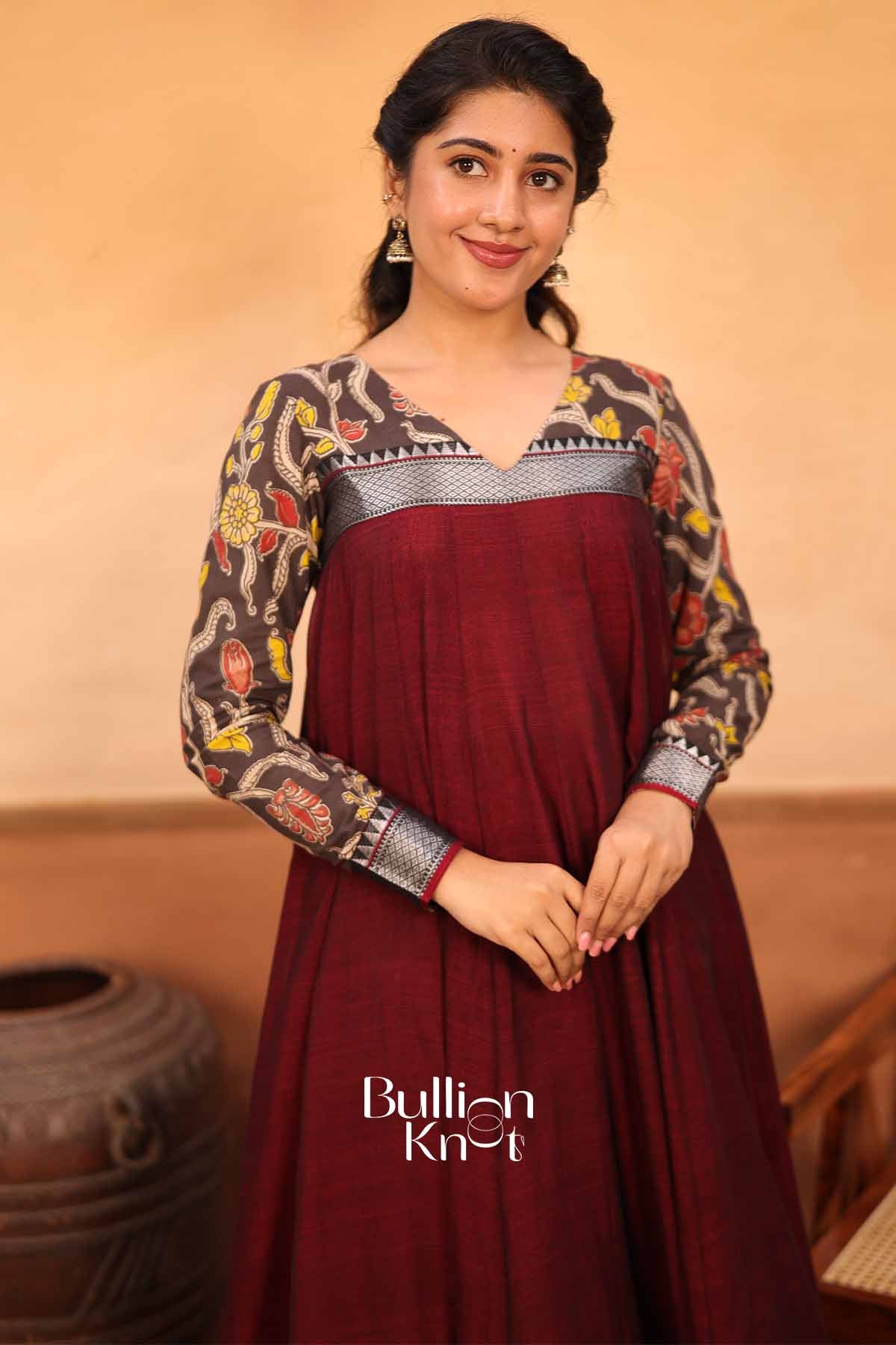 Anjanika|  Maroon Anarkali Suit Set |Festive Ethnic Wear Anarkali Set