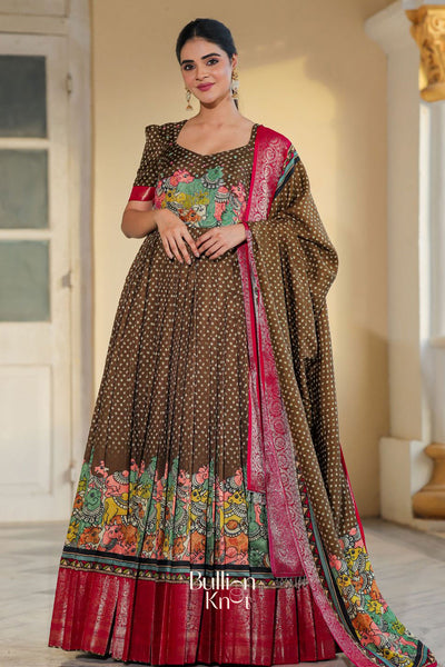 Bhakti Bandhej (Dress) in Olive Green