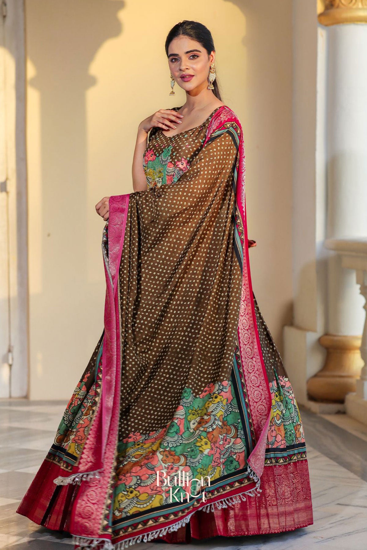 Bhakti Bandhej (Dress) in Olive Green