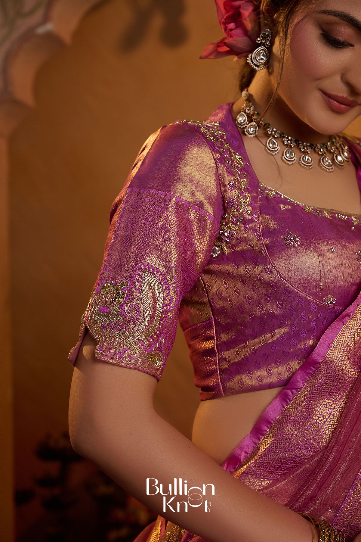 Chandra Gauri Pattu Lehenga Set Pink for Festive Wear