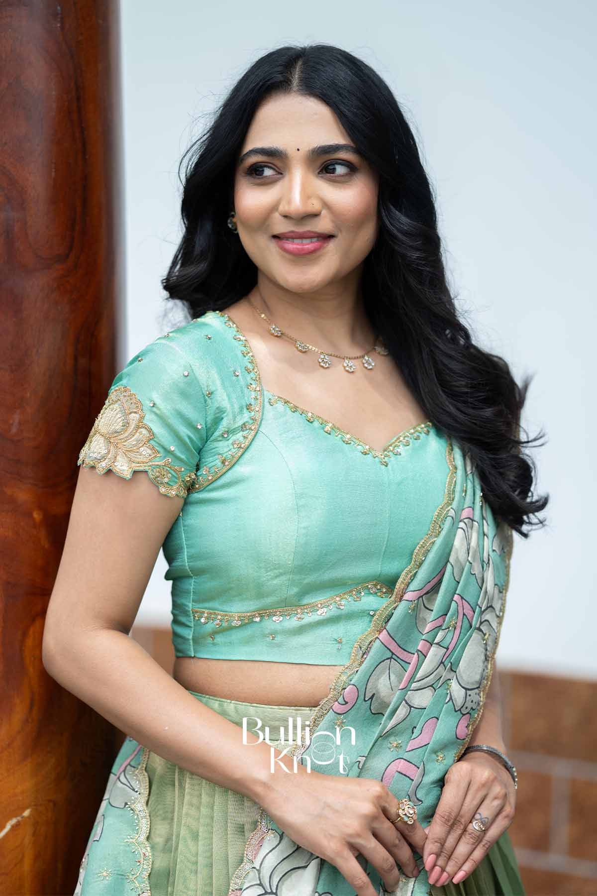 Gauri Kanak | Golden Tissue Kalamkari Festive Lehenga