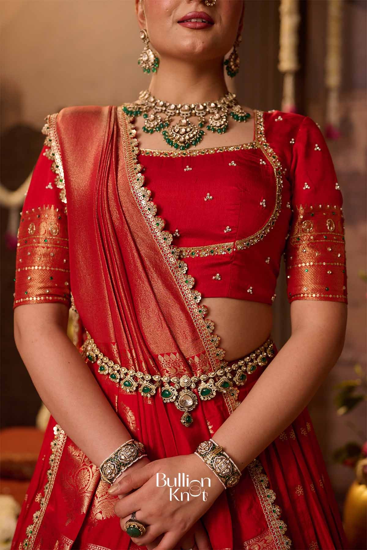 Hardika | Viscose Dola Scarlet Red Lehenga Set for Royal Receptions