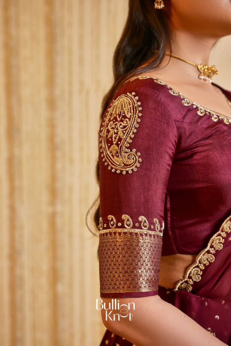 Can Can Skirt and Wineesha Maroon Viscose Dola Lehenga Set