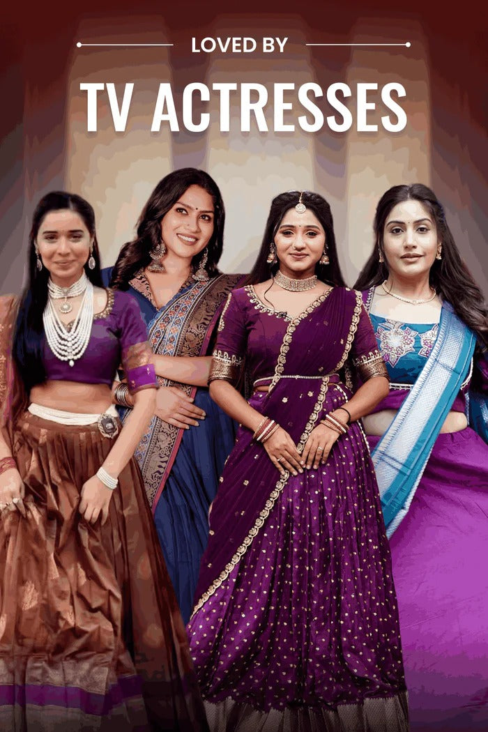 Mahalaxmi Half Saree Purple Handloom Lehenga