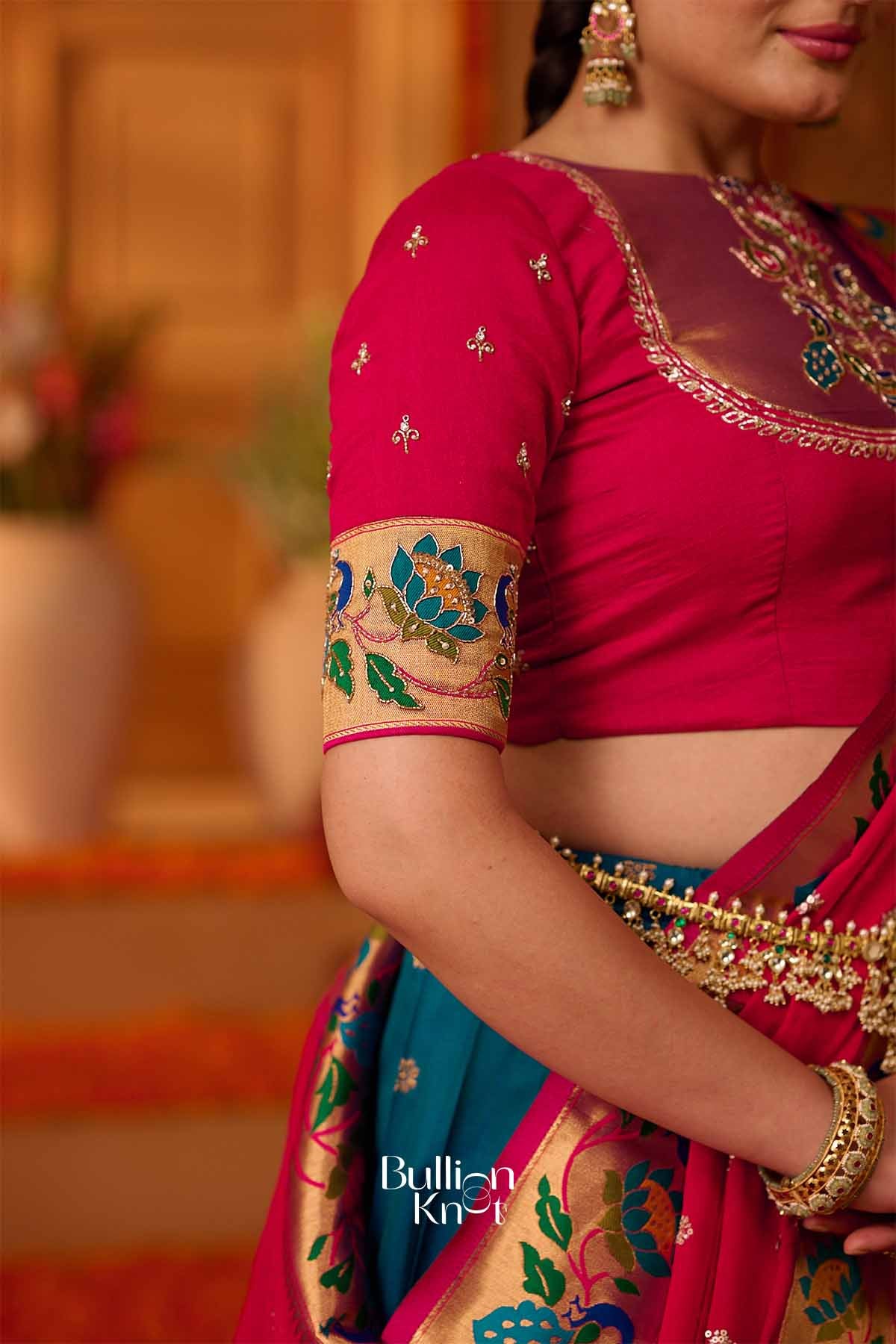 Jwal | Soft Silk Paithani Border Lehenga Set with Rani Pink Dupatta for Festive Celebrations