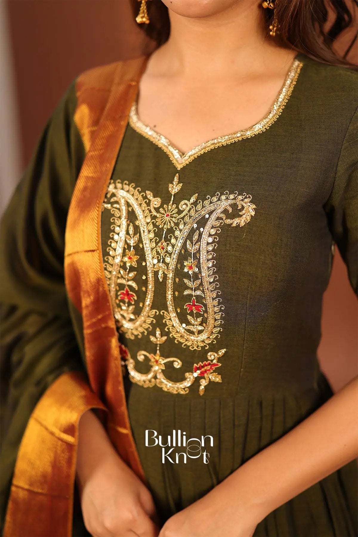 Shravani Green Anarkali Gown Set