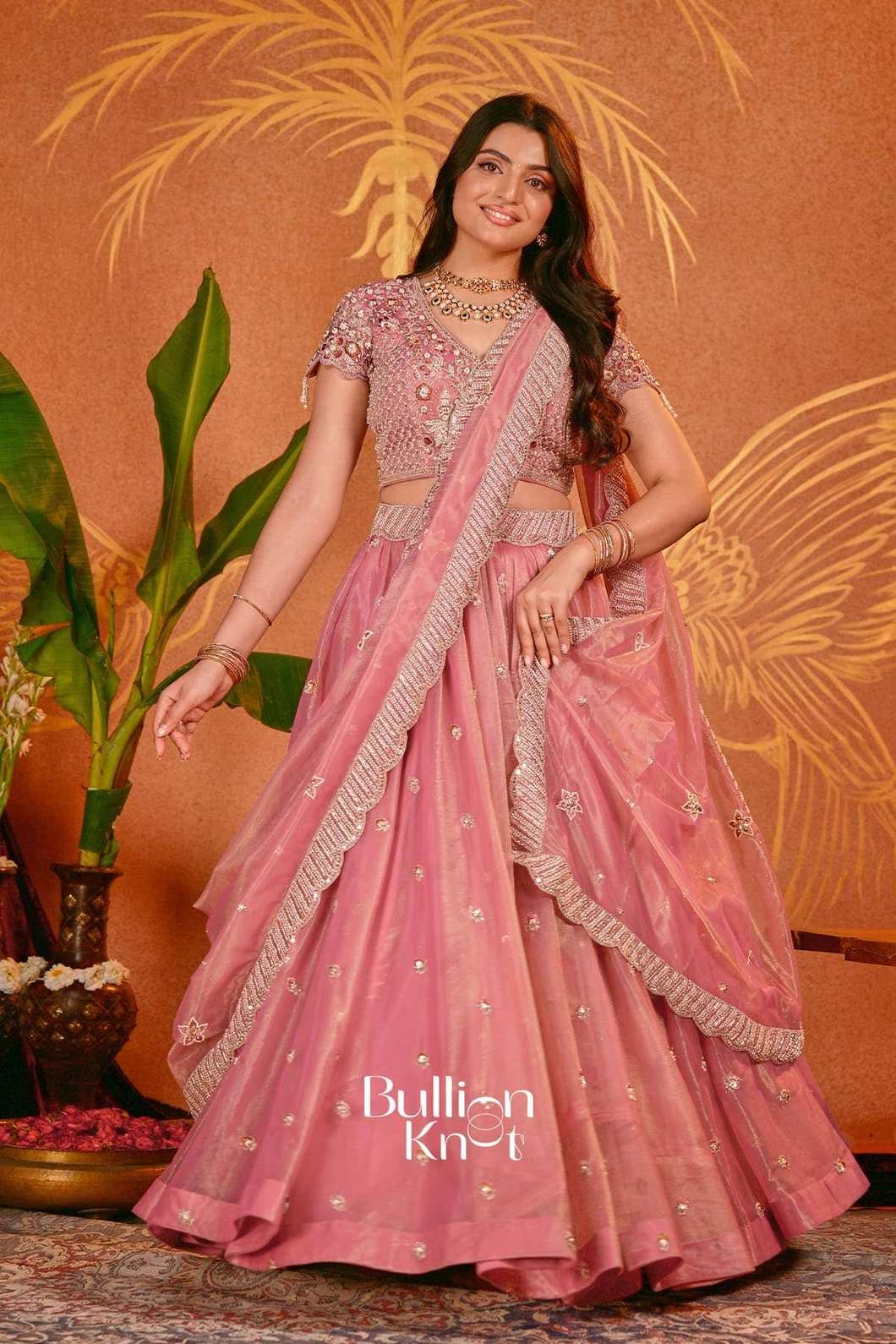 Latika Bridal Pink Lehenga Set with Dupatta Details