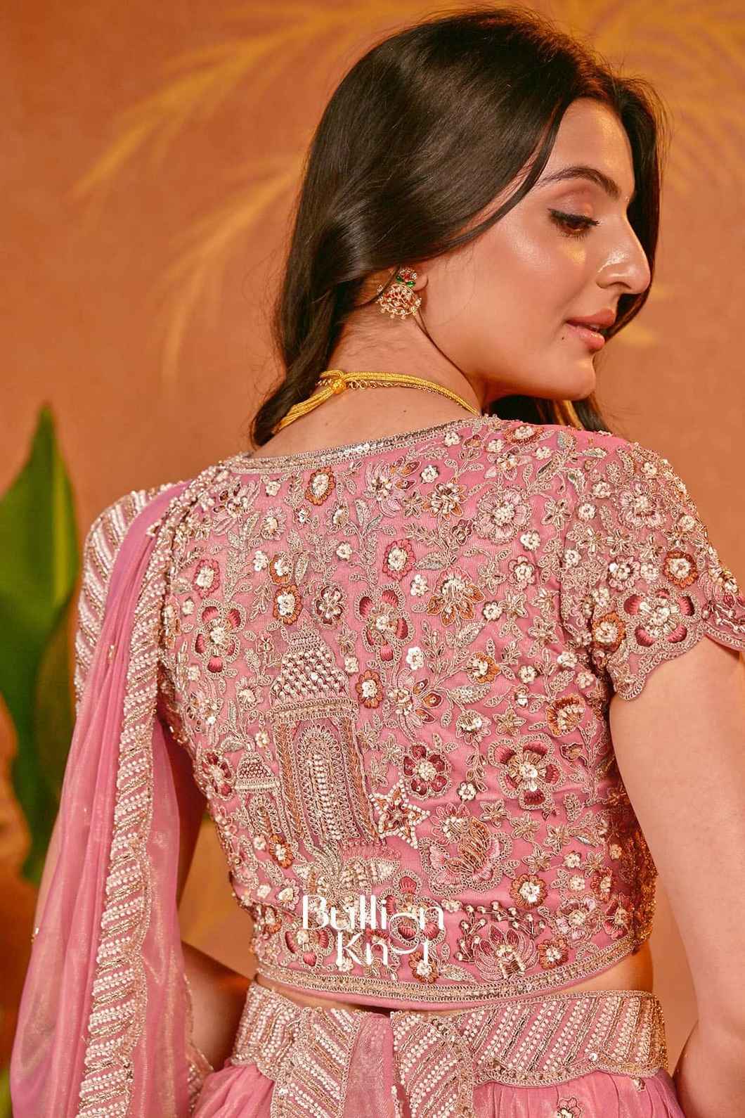 Latika Bridal Pink Lehenga Set with Dupatta Details