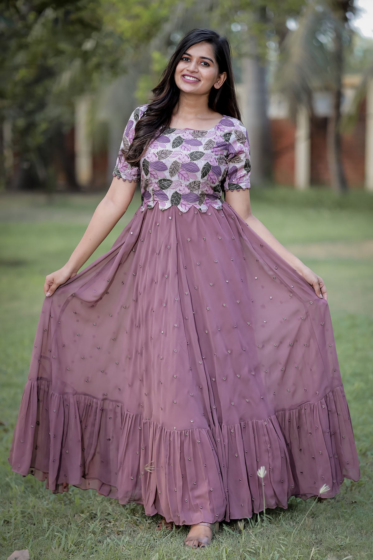 Lavender Mirror Long Dress