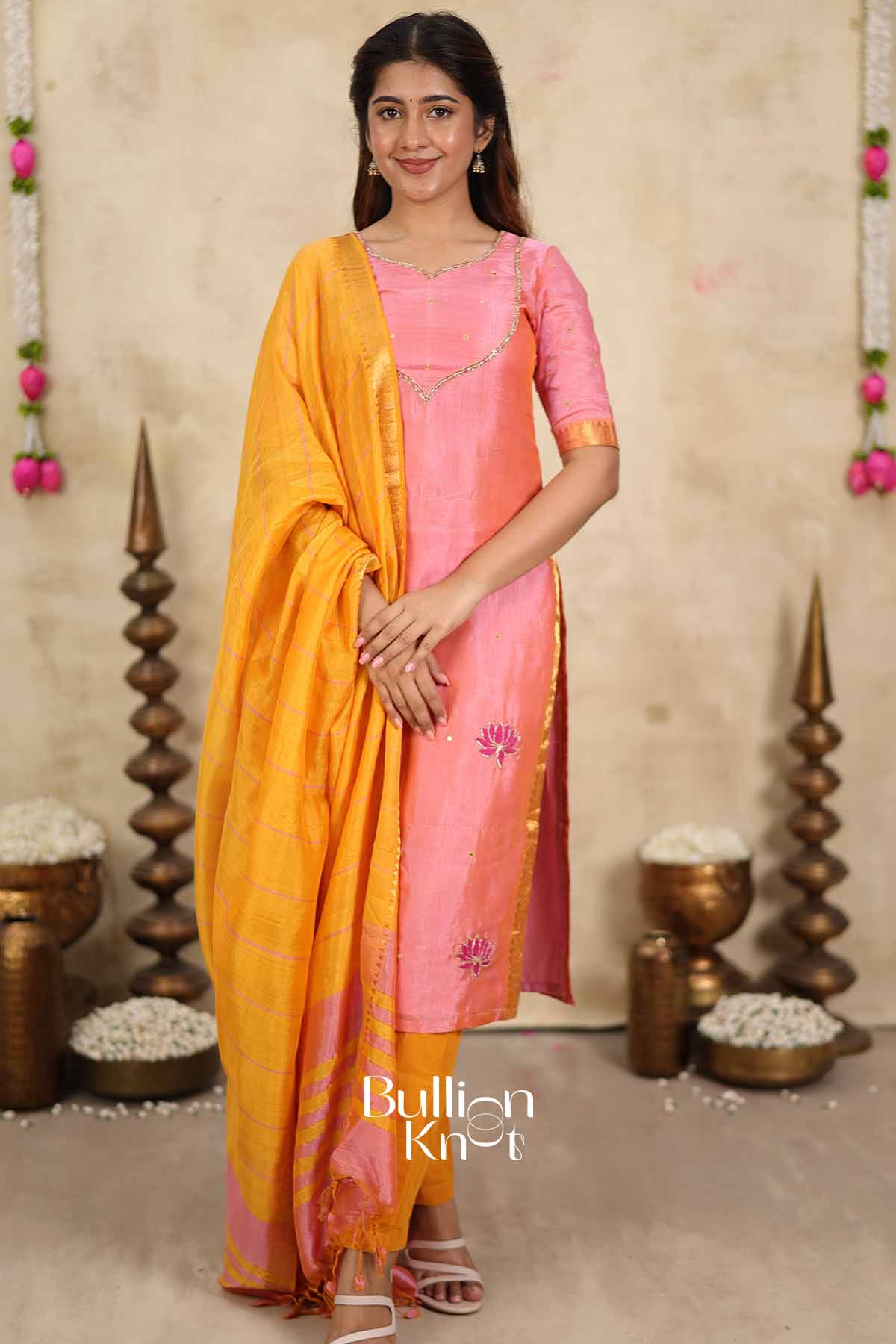 Lotus Bloom | Mangalagiri Kurta Set for Women | Festive Ethnic Wear