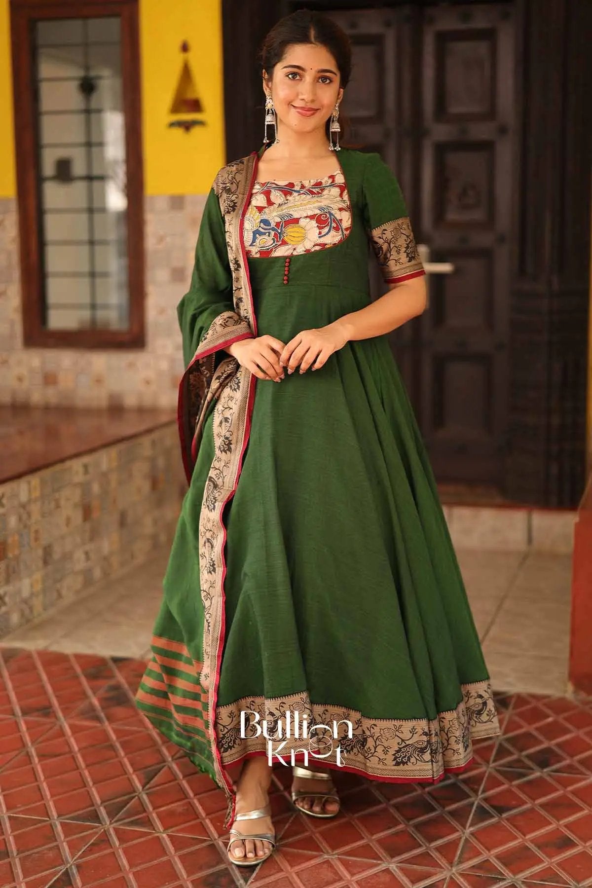 kalamkari anarkali dress designs Kalamkari Printed Anarkali Dress Kesar House