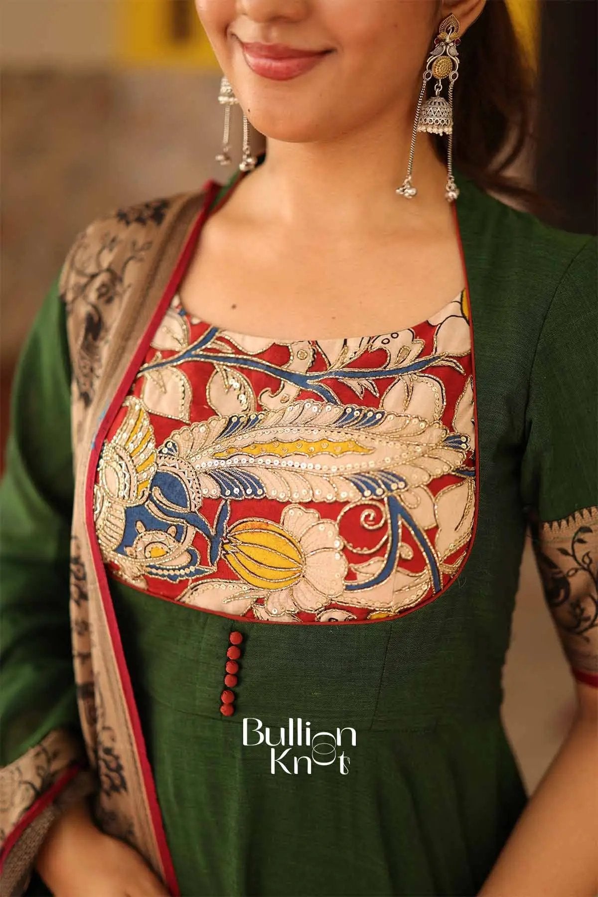 Mandakini Green handloom Anarkali Kurta set