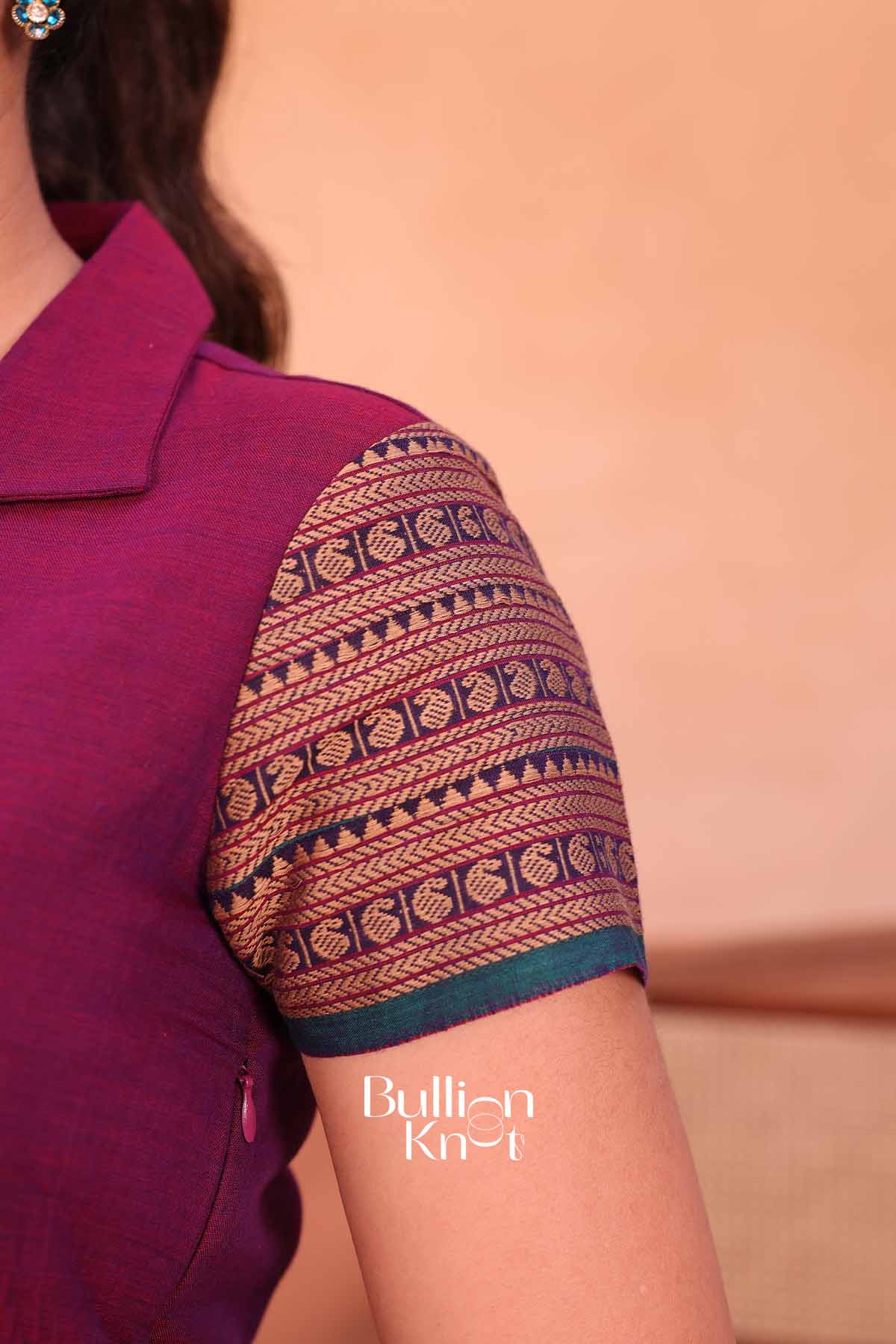 Mehfil | Magenta Handloom Midi for Women | Festive & Casual Ethnic Wear