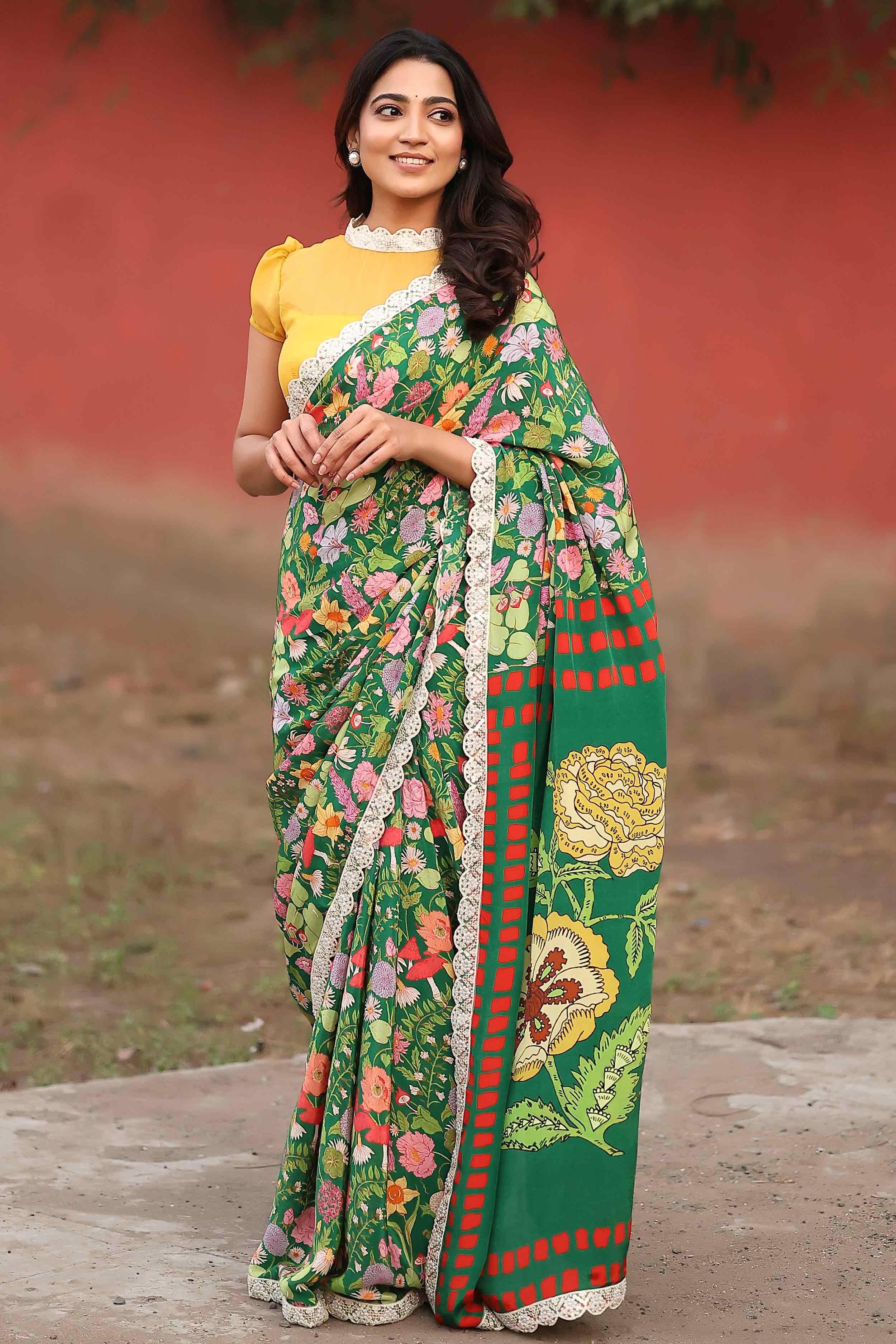 Bullion Knot - Manjari Retro Prints Saree