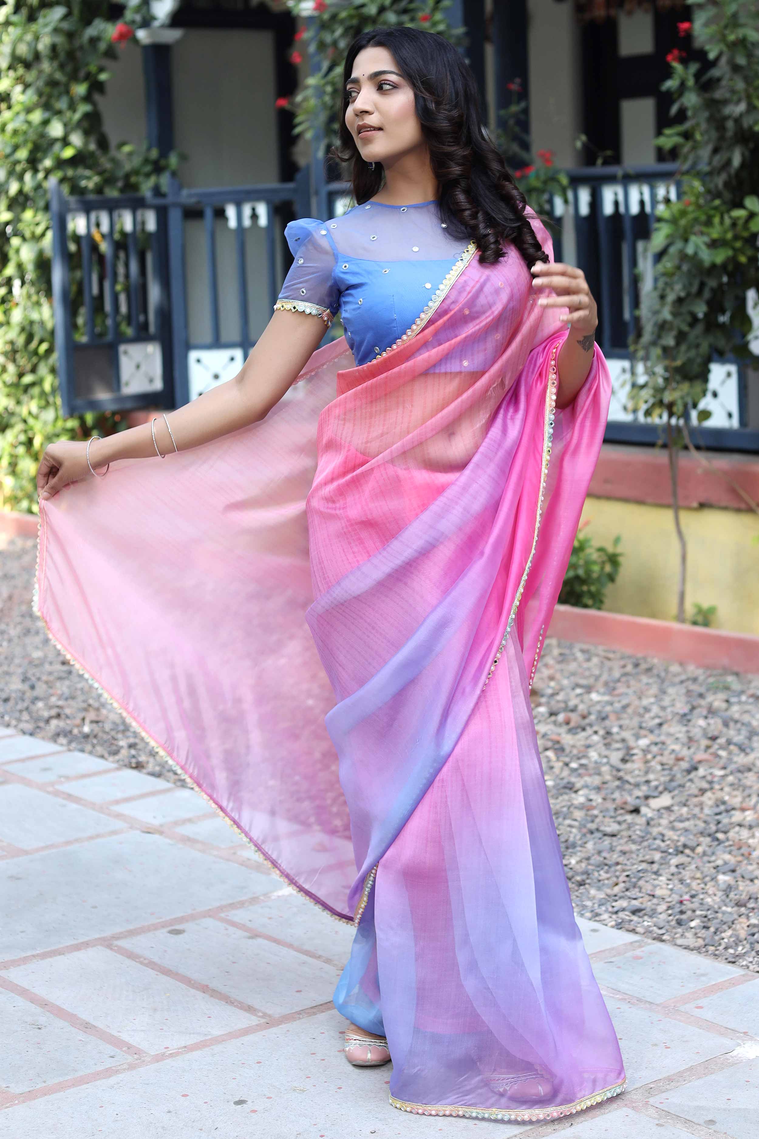 Sukoon Ke Rang Organza Saree - Bulliont Knot