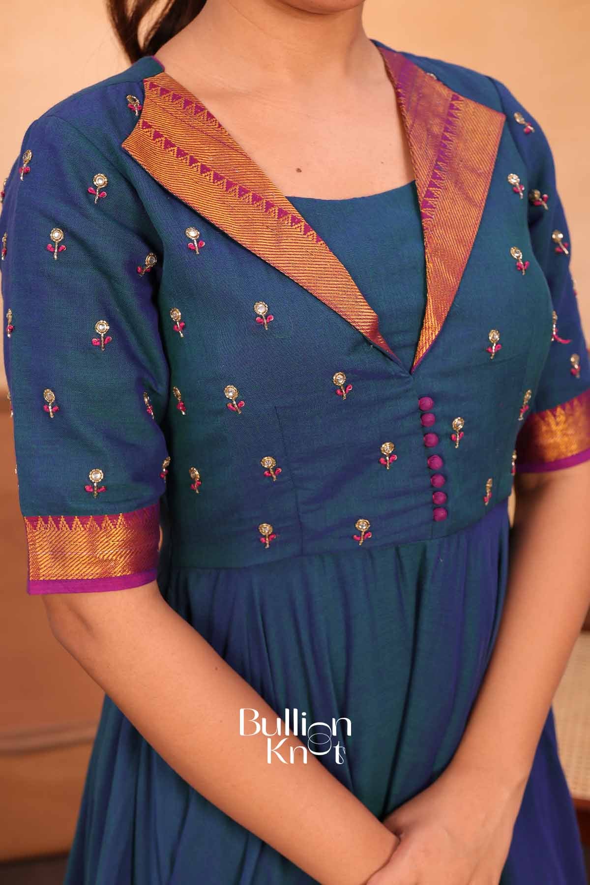 Neel Meher  | Blue Anarkali Gown for Women | Festive Ethnic Wear Anarkali Set