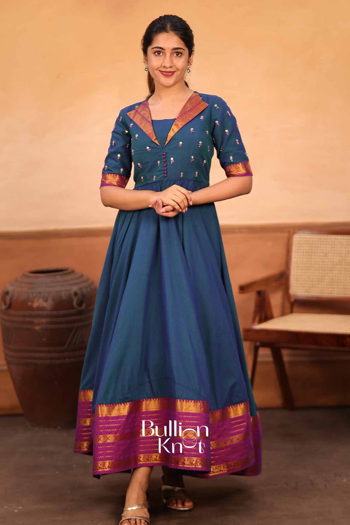 Neel Meher  | Blue Anarkali Gown for Women | Festive Ethnic Wear Anarkali Set