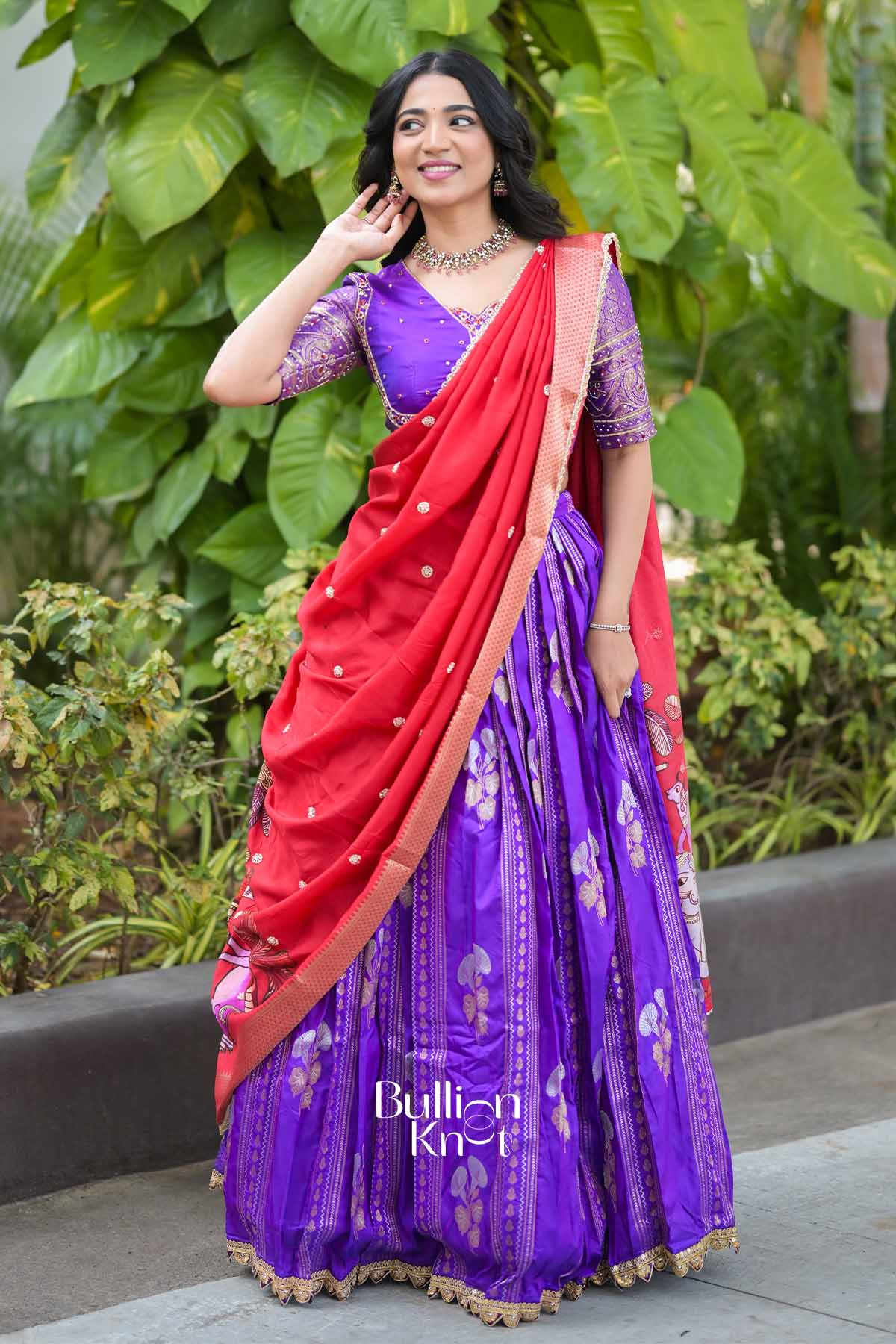 Paridhaan | Purple and Red Wedding Lehenga