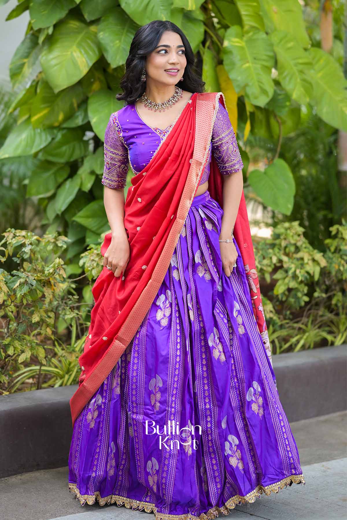 Paridhaan | Purple and Red Wedding Lehenga