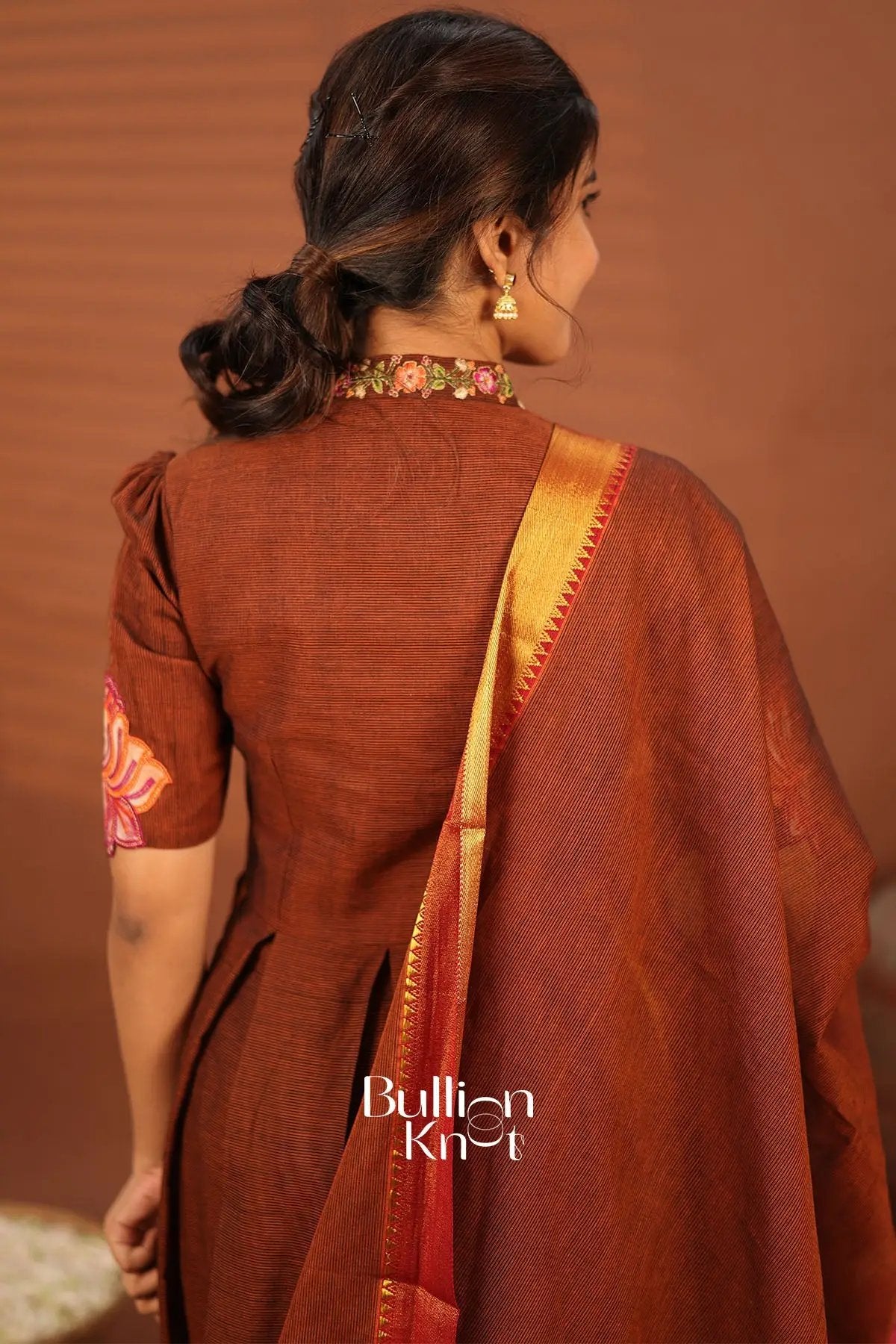 Rutuja Brown Handloom Kurta Set