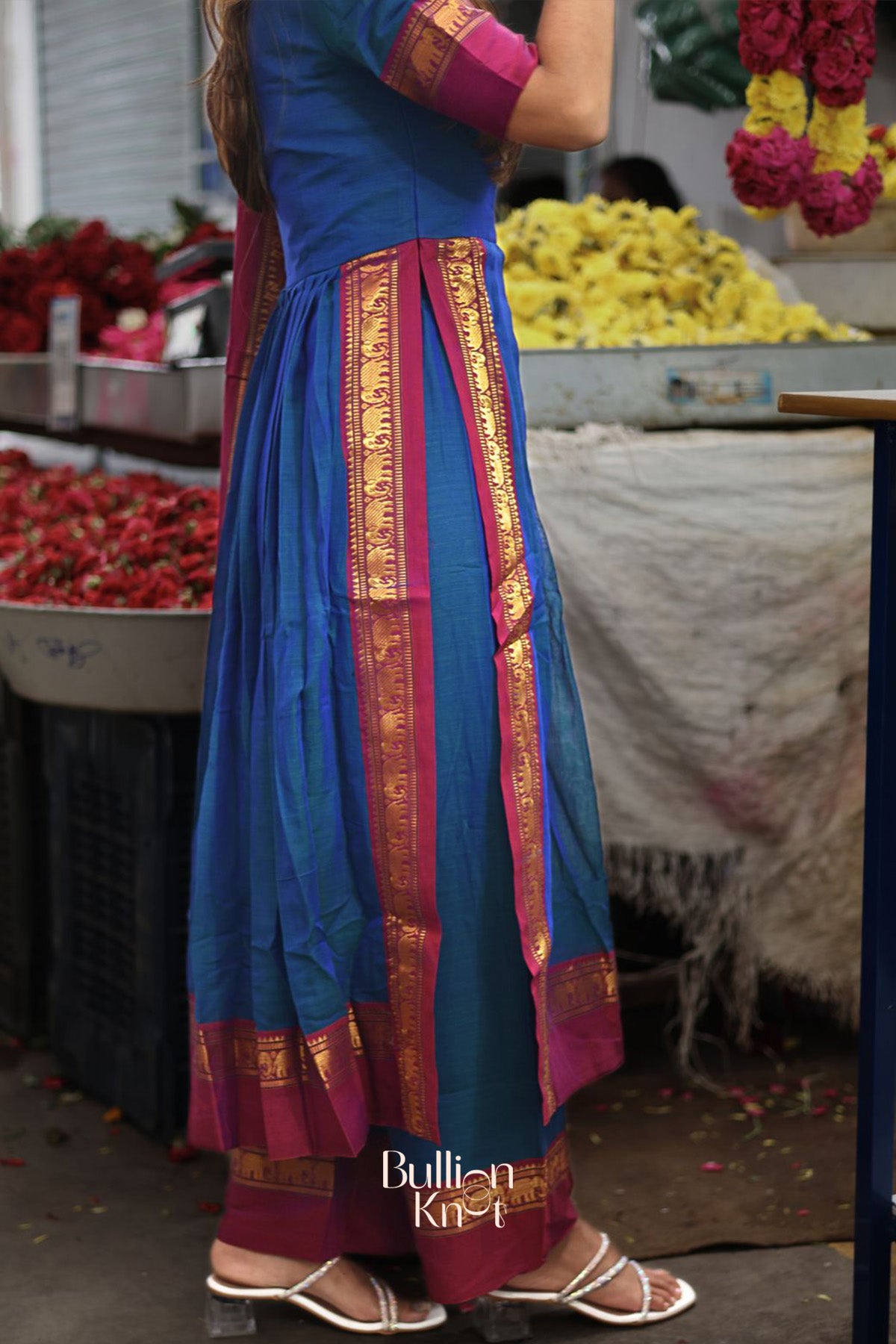 Saanchi Kurta Set in Peacock Blue