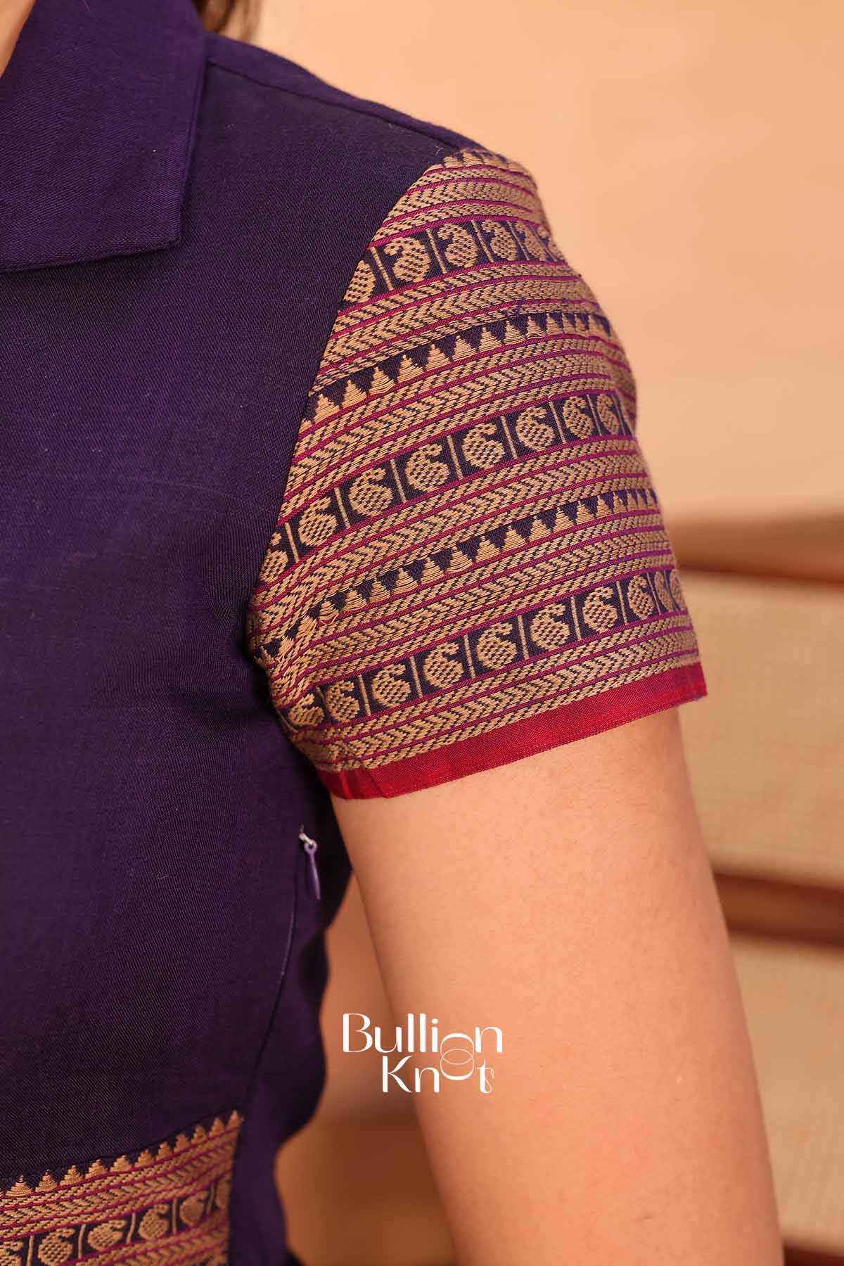 Amber | Purple Handloom Midi for Women | Summer Ethnic Wear Dress