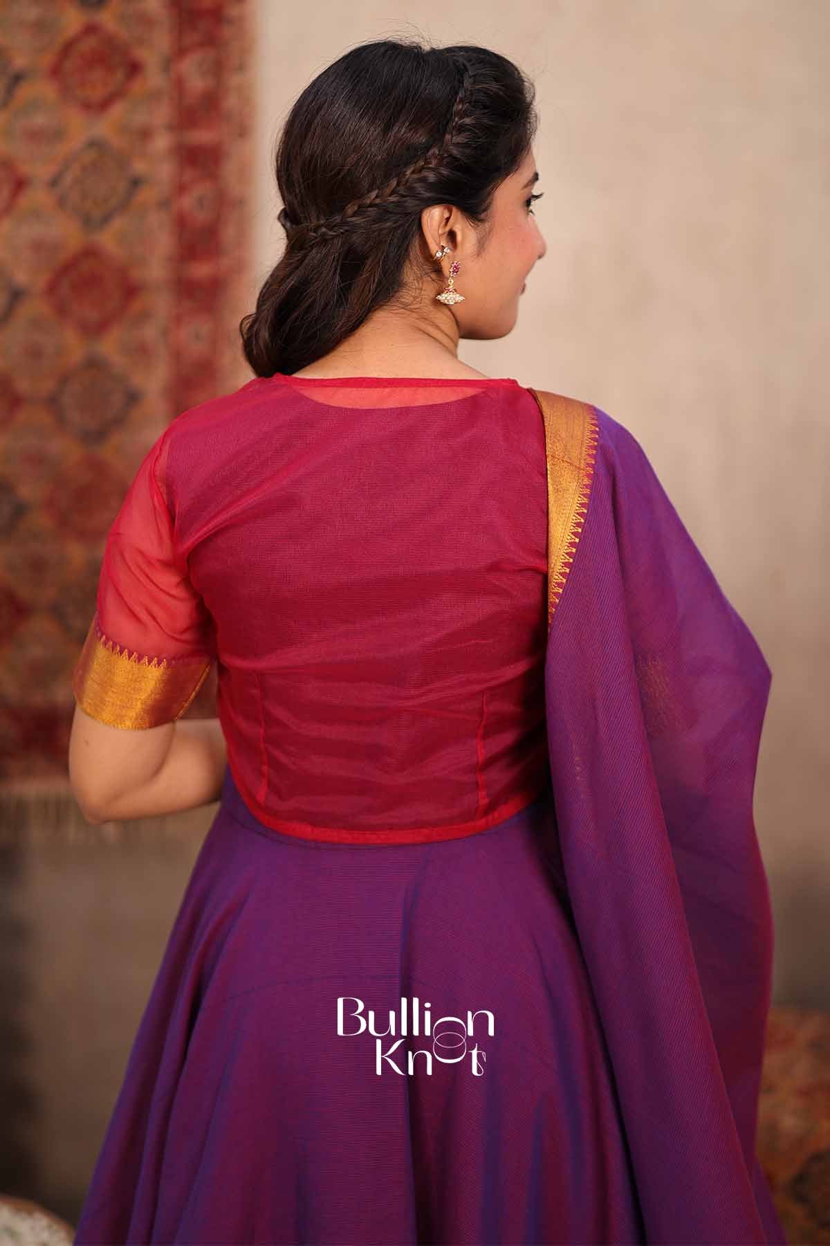 Taasvi | Purple Handloom Anarkali Suit Set for Women | Festive & Party Wear