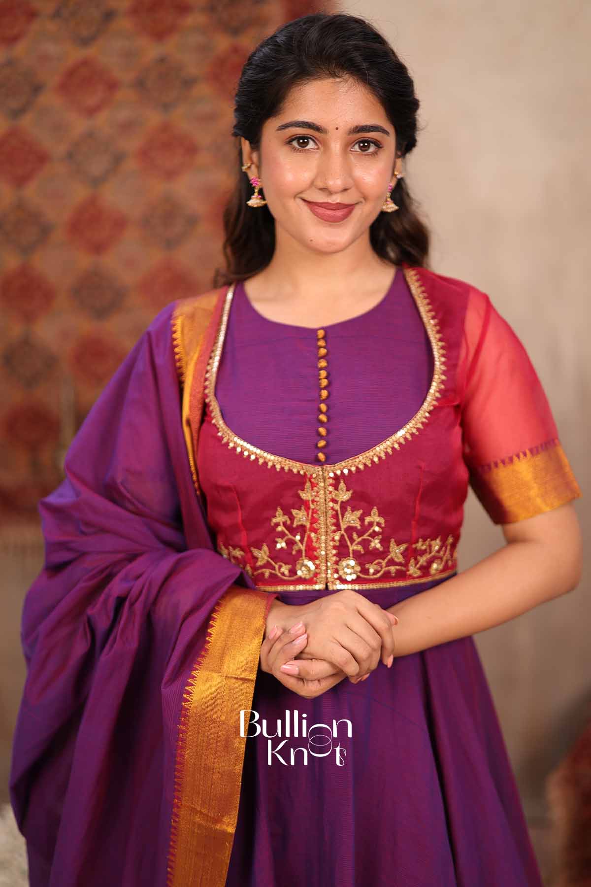 Taasvi | Purple Handloom Anarkali Suit Set for Women | Festive & Party Wear