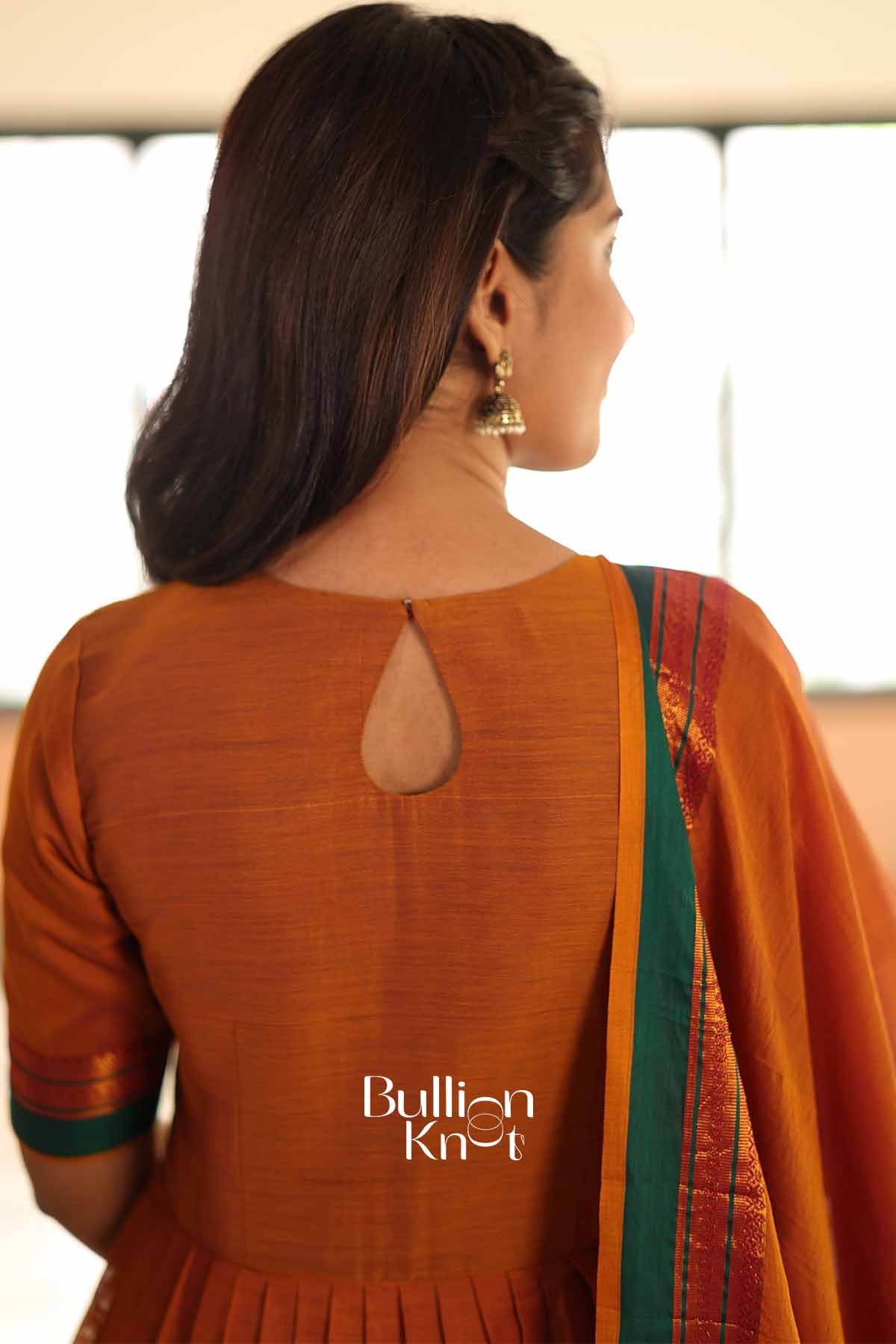 Yashika Orange Handloom Anarkali Kurta Set