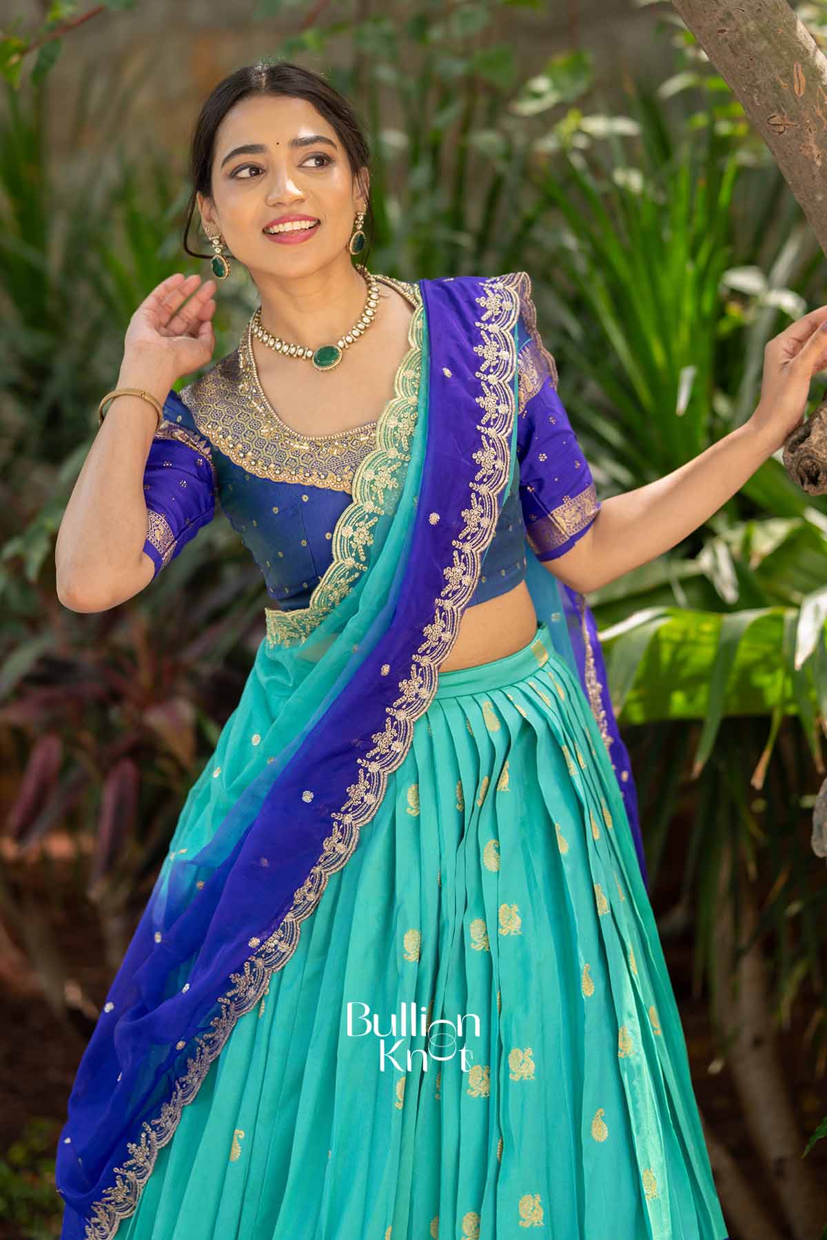 Zardozi Leher | Blue Silk Gadval Lehenga