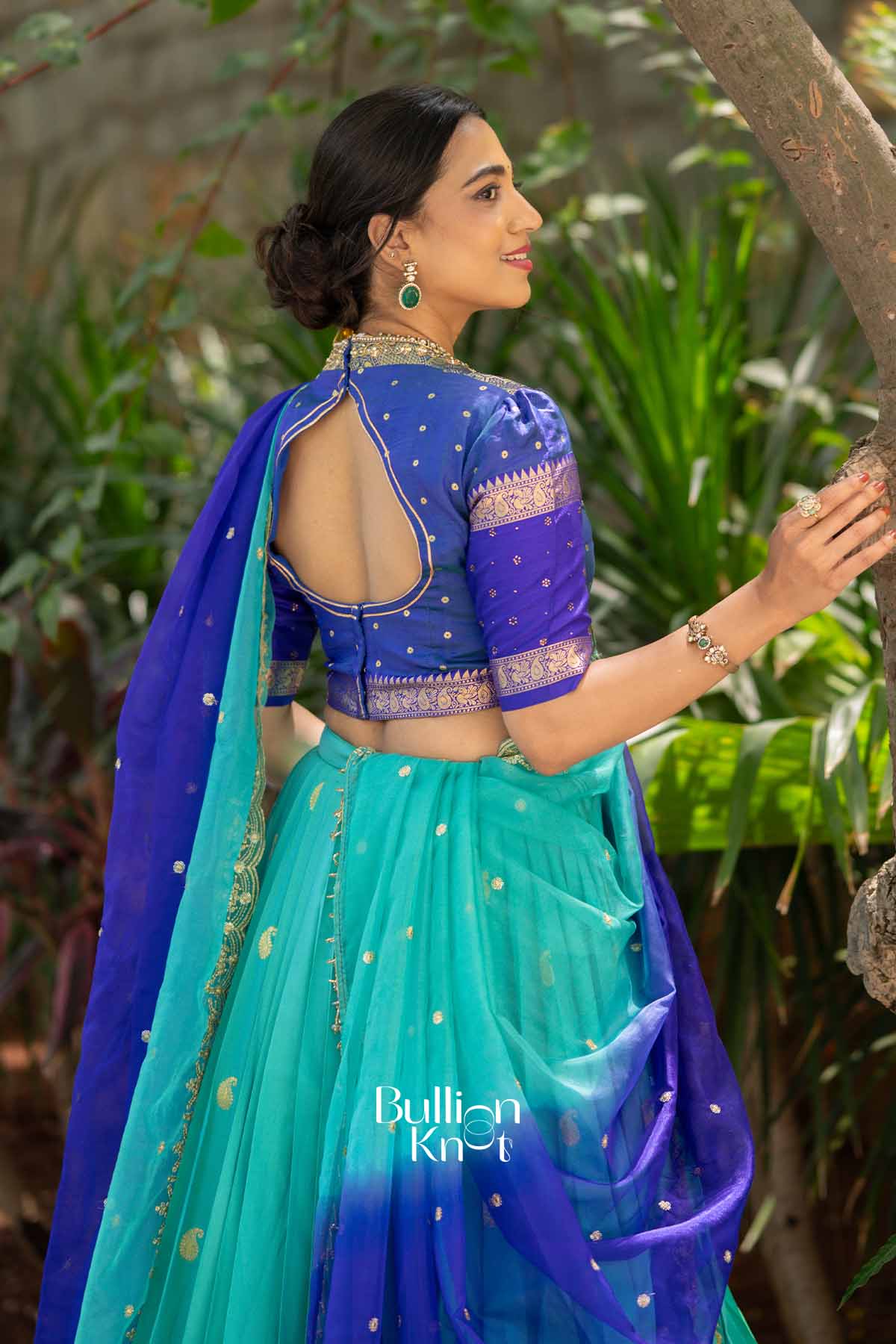 Zardozi Leher | Blue Silk Gadval Lehenga